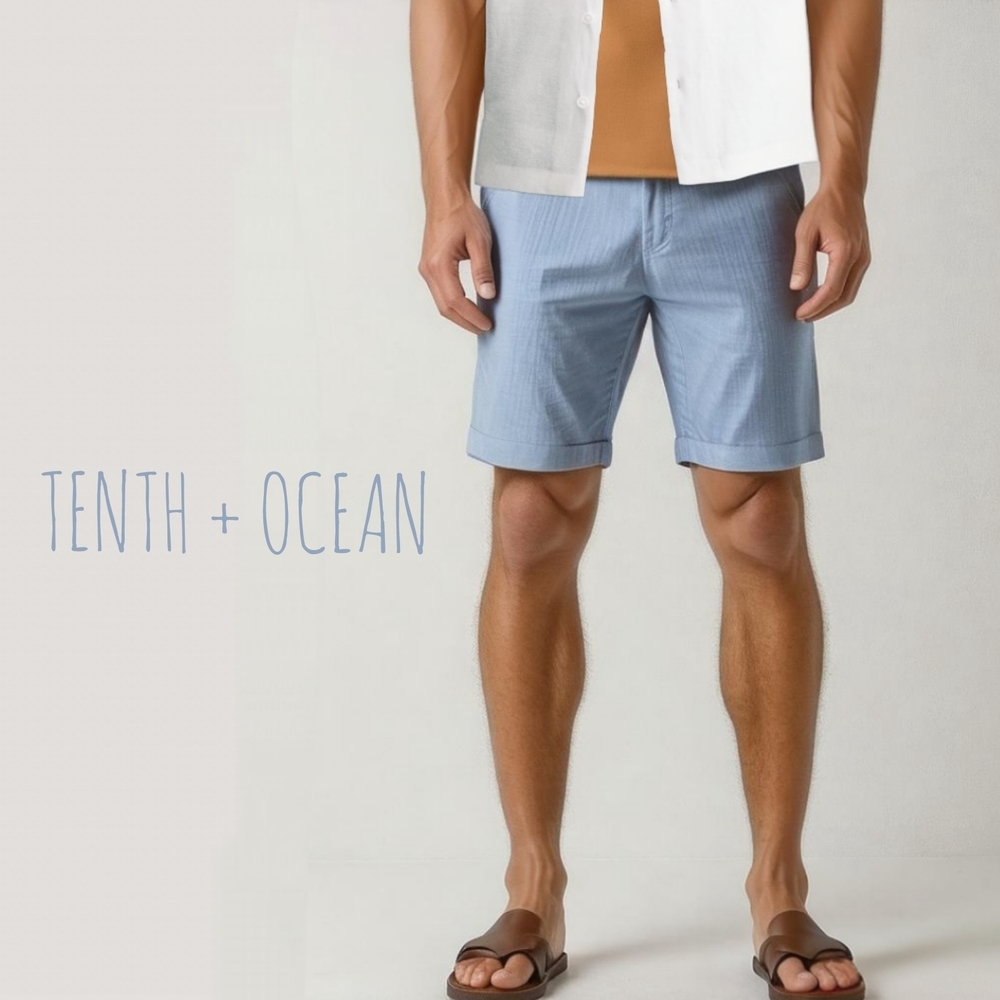 Coastal Linen Flat Front 8" Shorts 